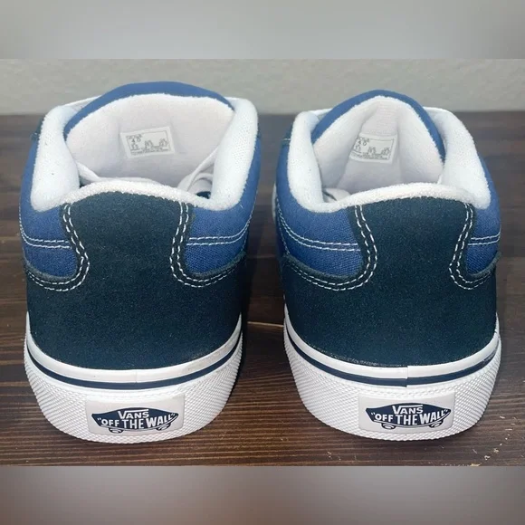 Vans Unisex Off The Wall 721454 Black and Blue Casual Shoes Sneakers Sz 4 Youth - Picture 3 of 7